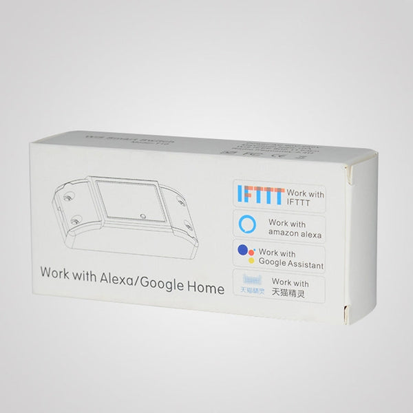 10A Single Channel WiFi Smart Switch Wireless Remote Control Module Works with Alexa & Google Home, AC 90-250V