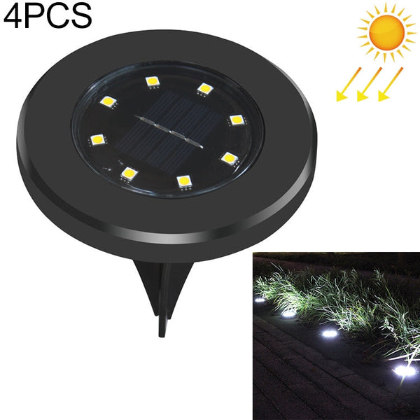 4 PCS 8 LEDs IP65 Waterproof Solar Powered Buried Lamp Garden Villa Garden Lawn Decorative Spotlight