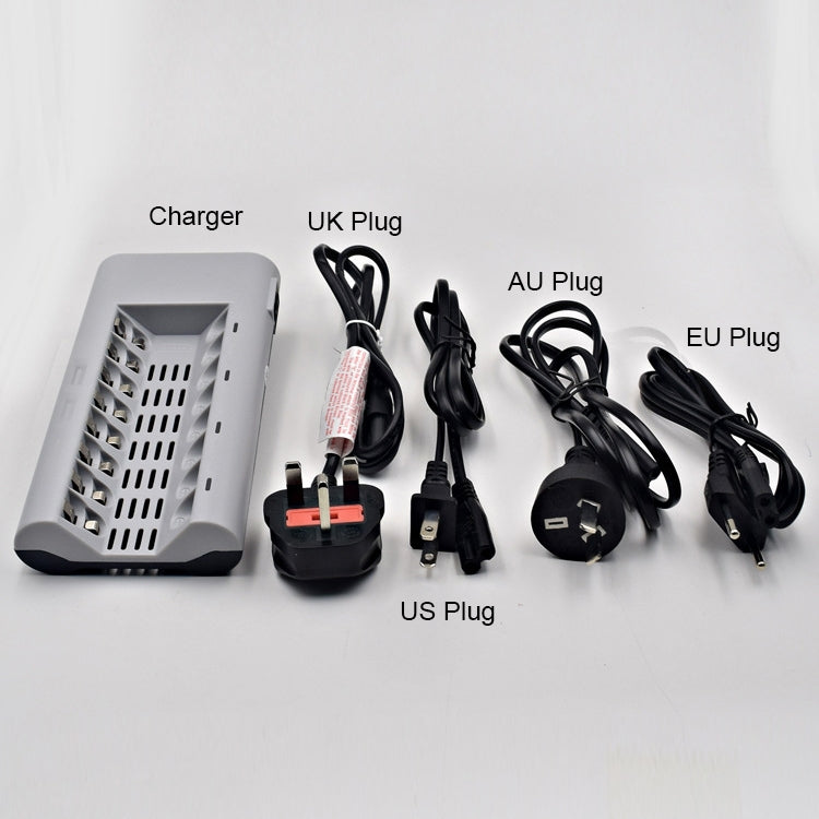 100-240V 8 Slot Battery Charger for AA & AAA Battery, UK Plug