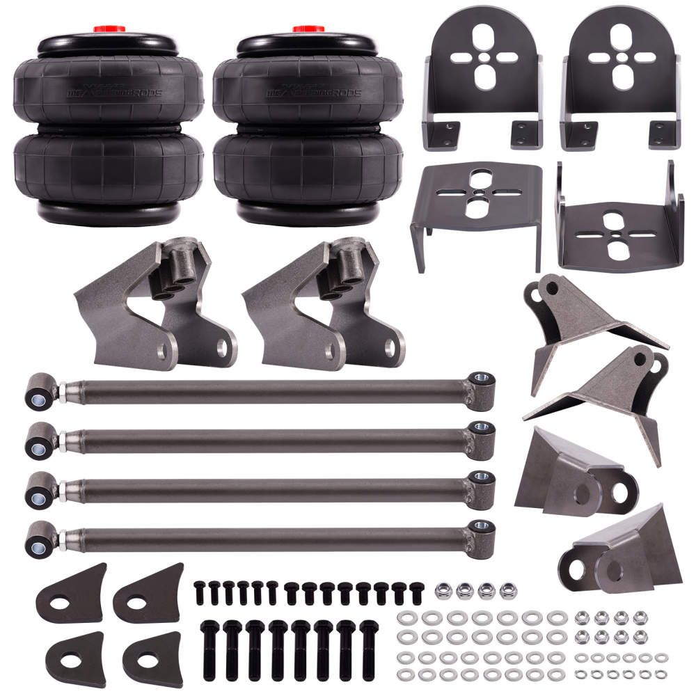 MaXpeedingRods Universal Rear Triangulated 4 Link Kit + Brackets 2500 Bags Air Ride Suspension F150 F250 Ranger Pickup Silverado Sierra Cherokee CJ-7 Wrangler Ram