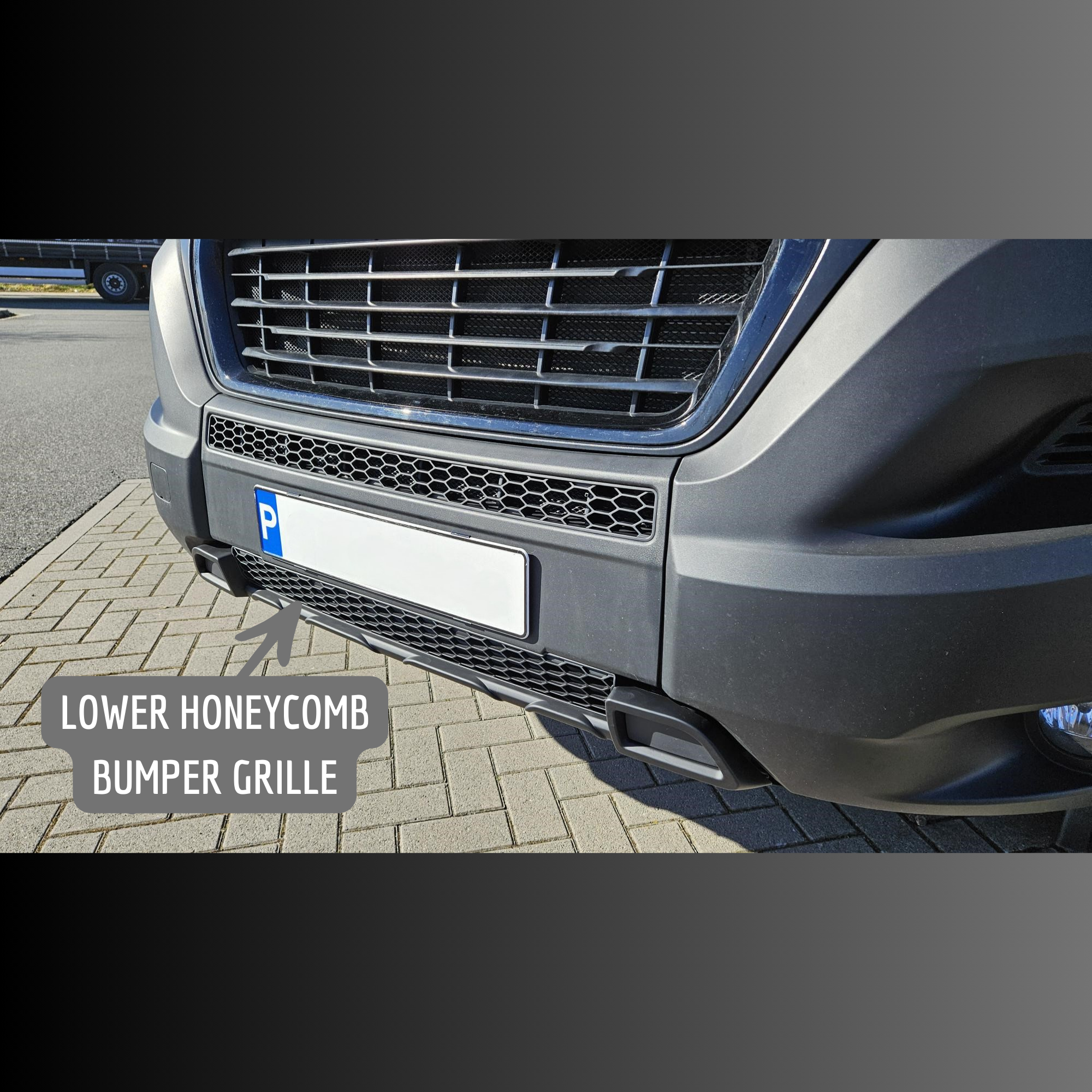 For Fiat Ducato Lower Bumper Honeycomb Grille - Matte Black | Van-X