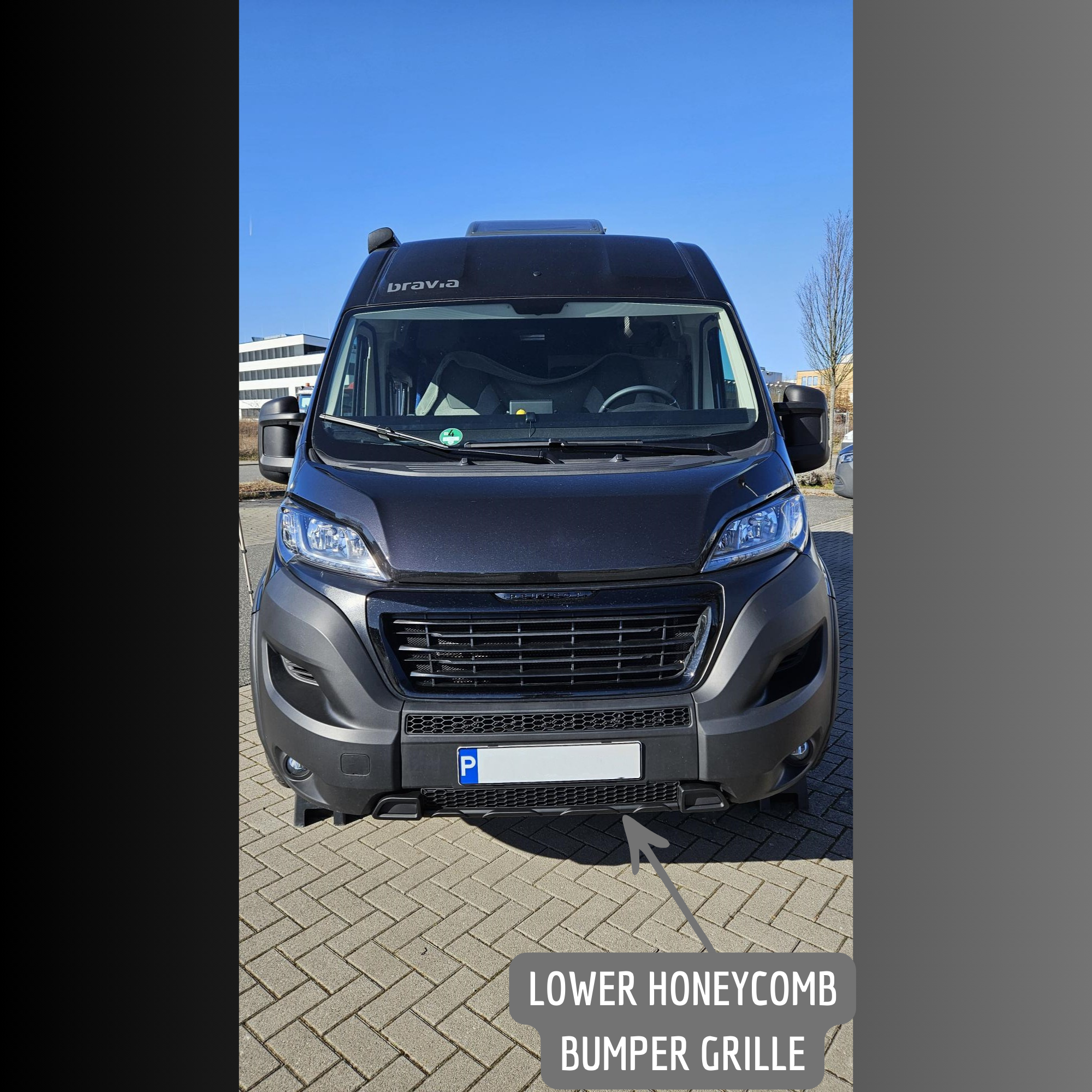 For Peugeot Boxer Lower Bumper Honeycomb Grille - Matte Black | Van-X