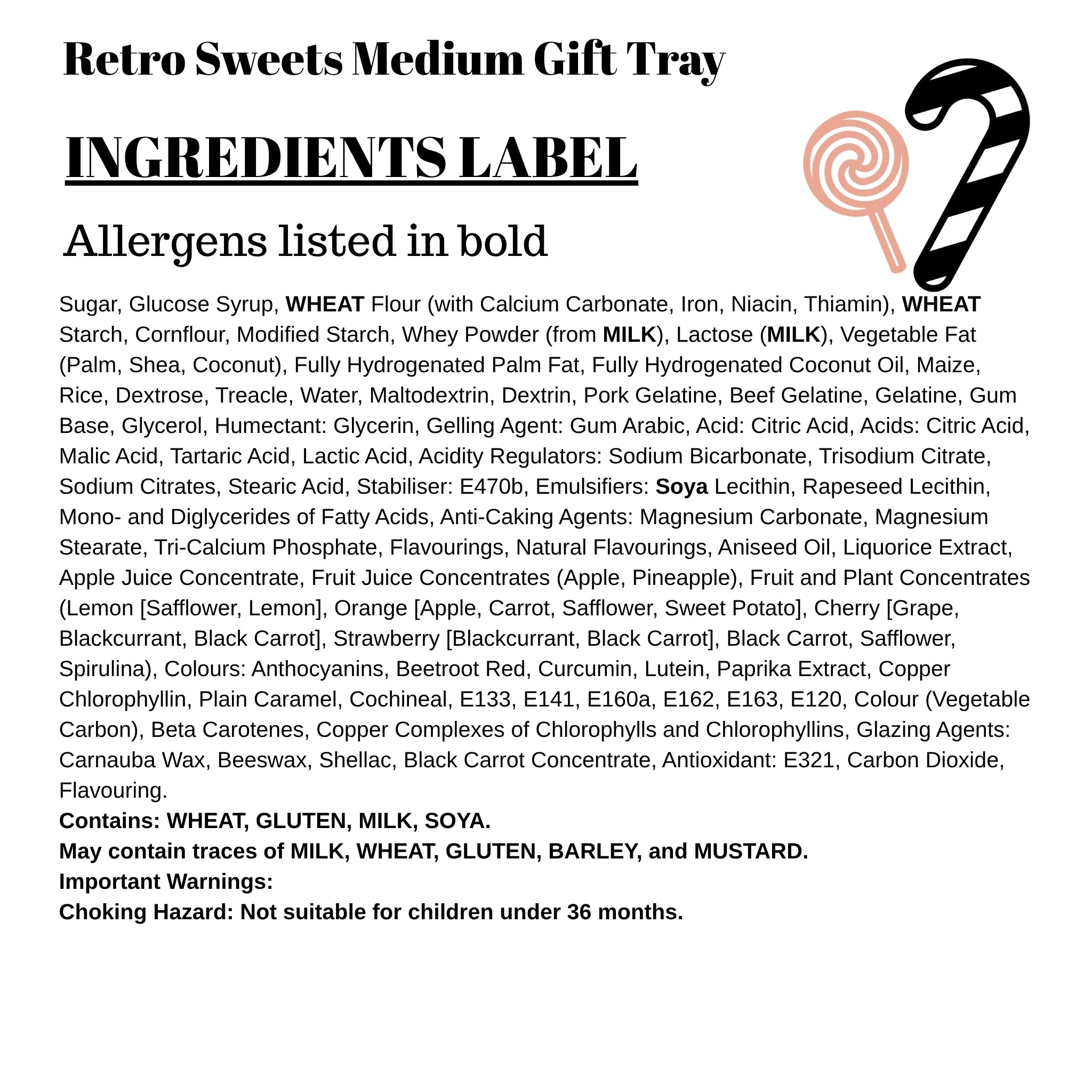 Large Retro Sweets Gift Tray