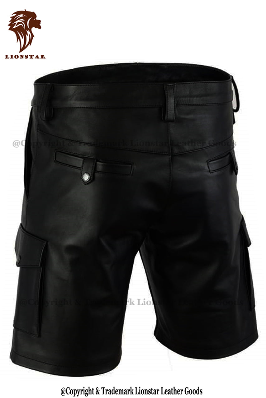 Lionstar King Men's Sheepskin Leather Shorts (Gay / Club Gear)
