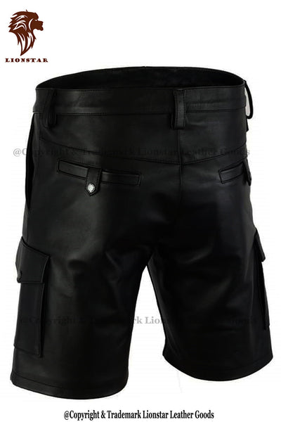 Lionstar King Men's Sheepskin Leather Shorts (Gay / Club Gear)
