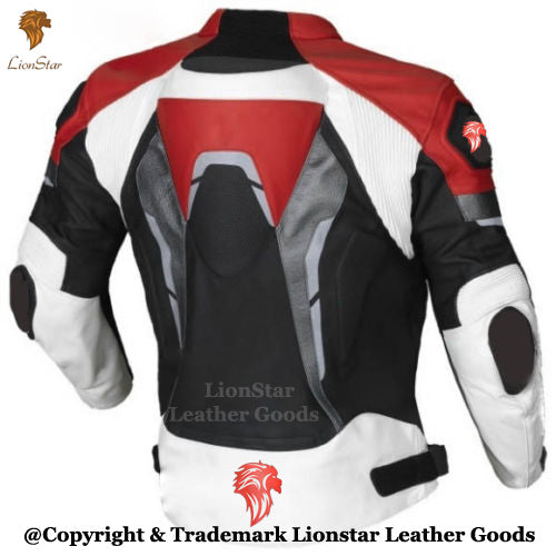 Unisex Cowhide Leather Racing Jacket with CE Armor & Speed Hump