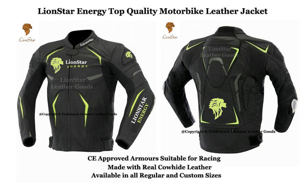Unisex Cowhide Leather Racing Jacket with CE Armor, Speed Hump, & Padded Shoulders