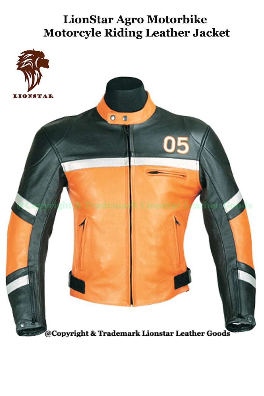 Unisex Cowhide Leather Motorcycle Riding Jacket with CE Approved Armor