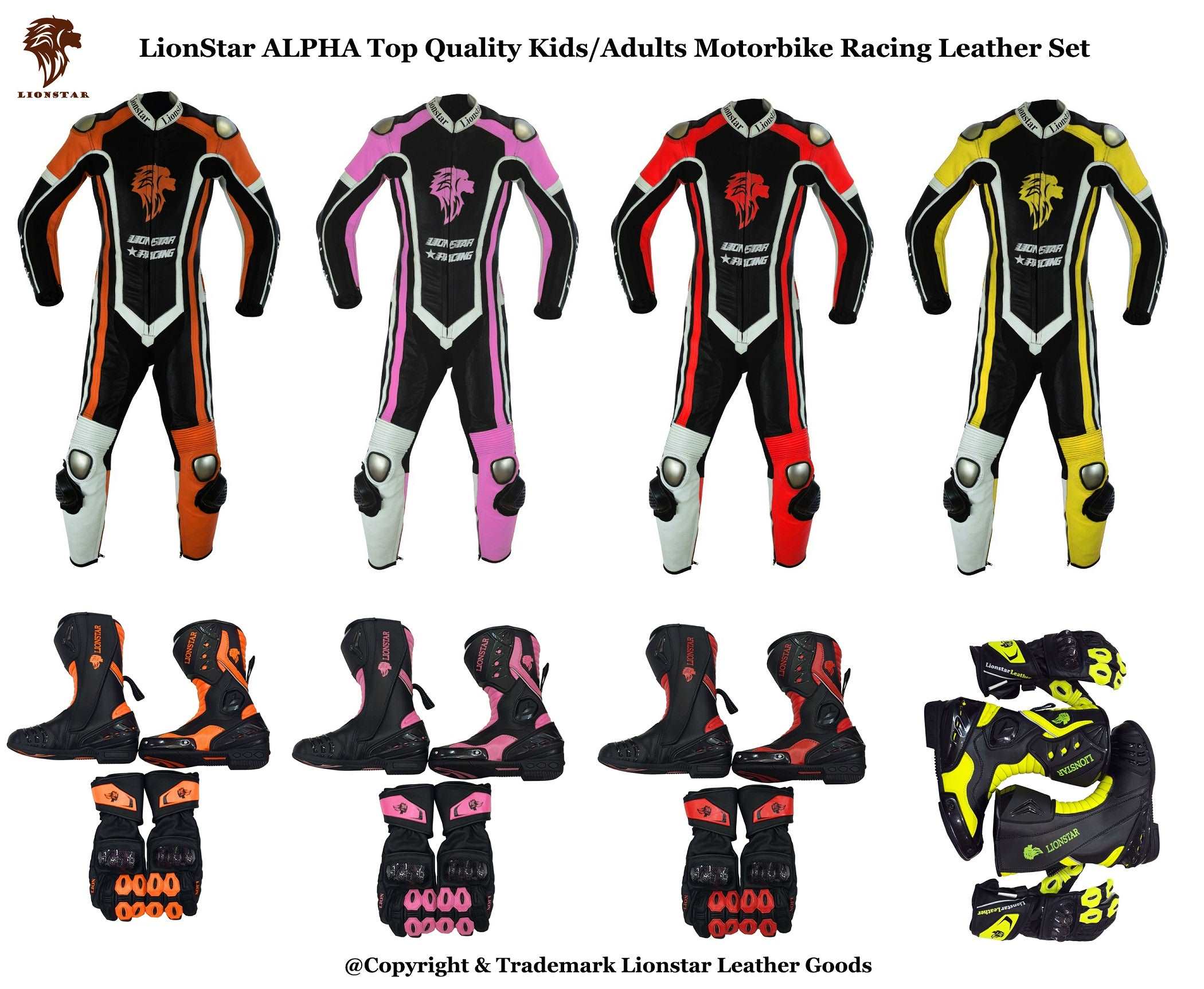 Kids Motorbike Suits - Junior Motorcycle Racing Clothing - CE Armoured Leather Suits