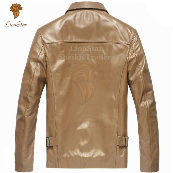 LionStar Hero Men Brown Leather Jacket