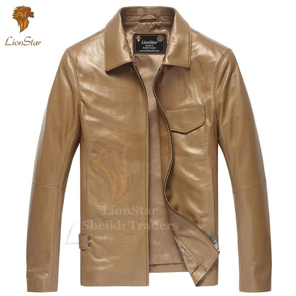 LionStar Hero Men Brown Leather Jacket