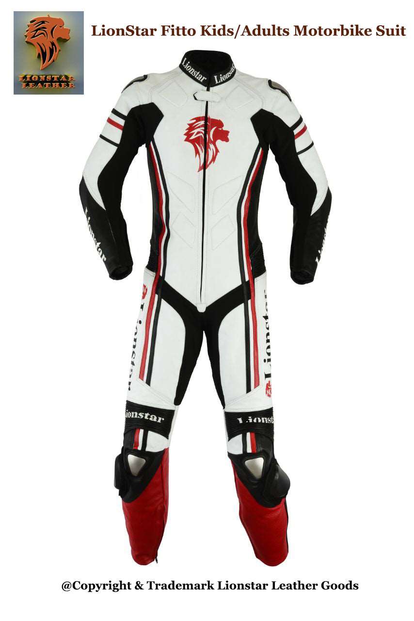 Lionstar Fitto: Kids Motorbike Suit Full Set w/ CE Armor, Leather, 4 Colors