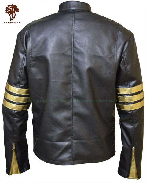 Men's Wolverine X-Men Sheepskin Leather Biker Jacket (3 Stripe Colors)