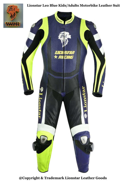 Blue Racing Suit | Kids & Adults Cowhide CE Motorbike Leathers
