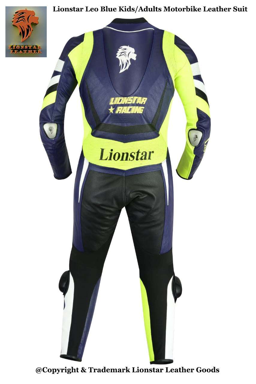 Blue Racing Suit | Kids & Adults Cowhide CE Motorbike Leathers