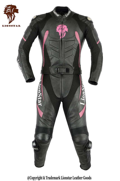 Panther Leather Racing Suit | Kids & Adults CE Armoured | Red & Pink