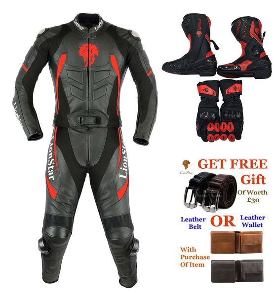 Panther Leather Racing Suit | Kids & Adults CE Armoured | Red & Pink