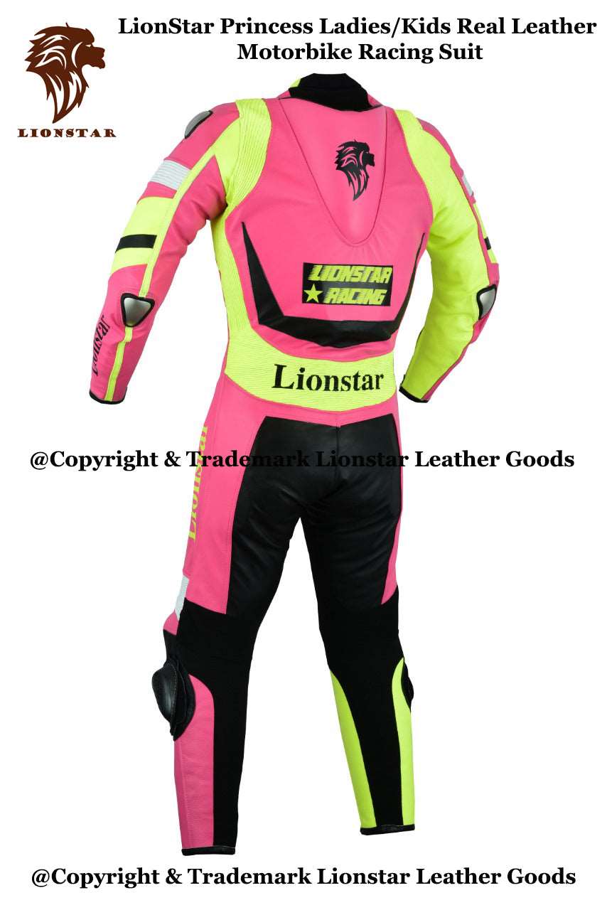 Pink Princess Cowhide Racing Suit | Kids & Adults CE Motorcycle