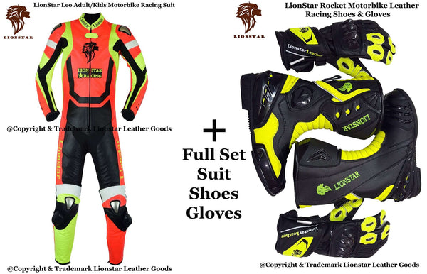 Red Cowhide Racing Suit | Kids/Adults Motorcycle CE Leathers