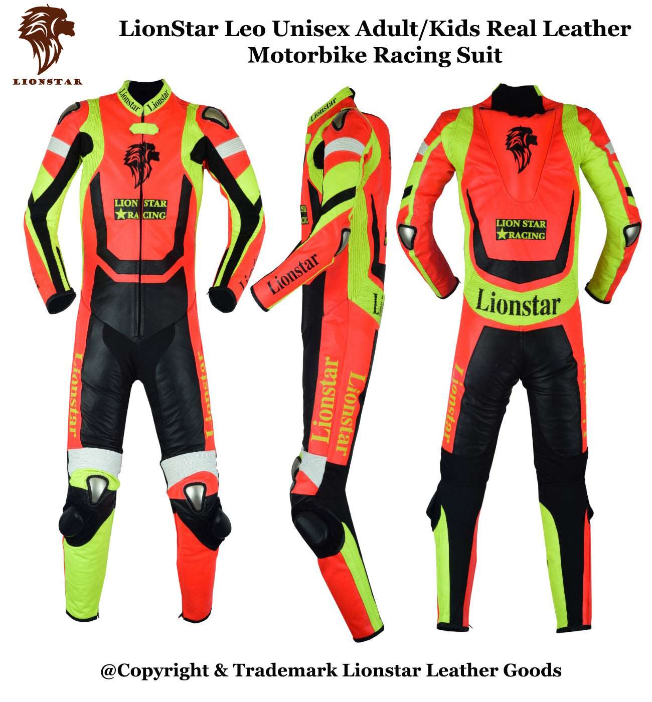 Red Cowhide Racing Suit | Kids/Adults Motorcycle CE Leathers