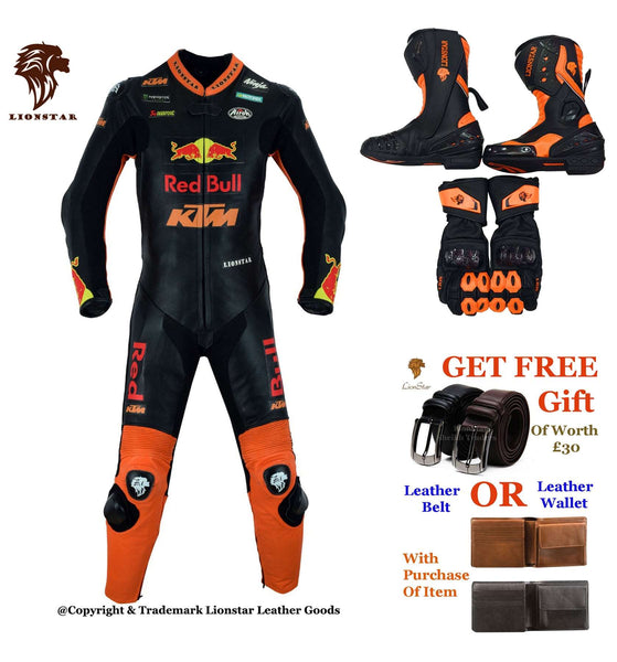 Red Bull Racing Style One-Piece Leather Suit | Kids & Adults CE Armoured