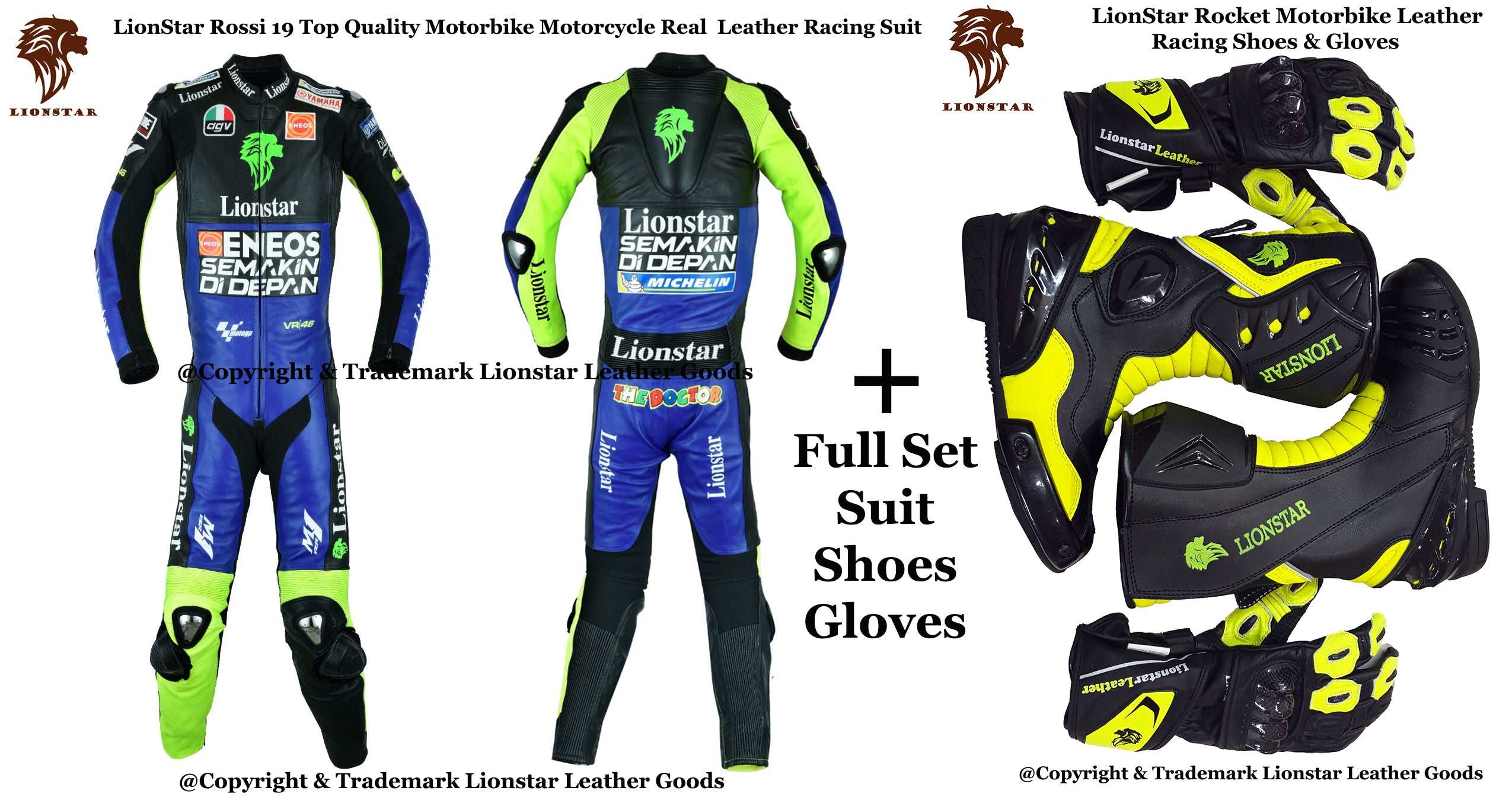 Rossi VR46 One-Piece Leather Suit | Kids & Adults CE Armoured Leathers
