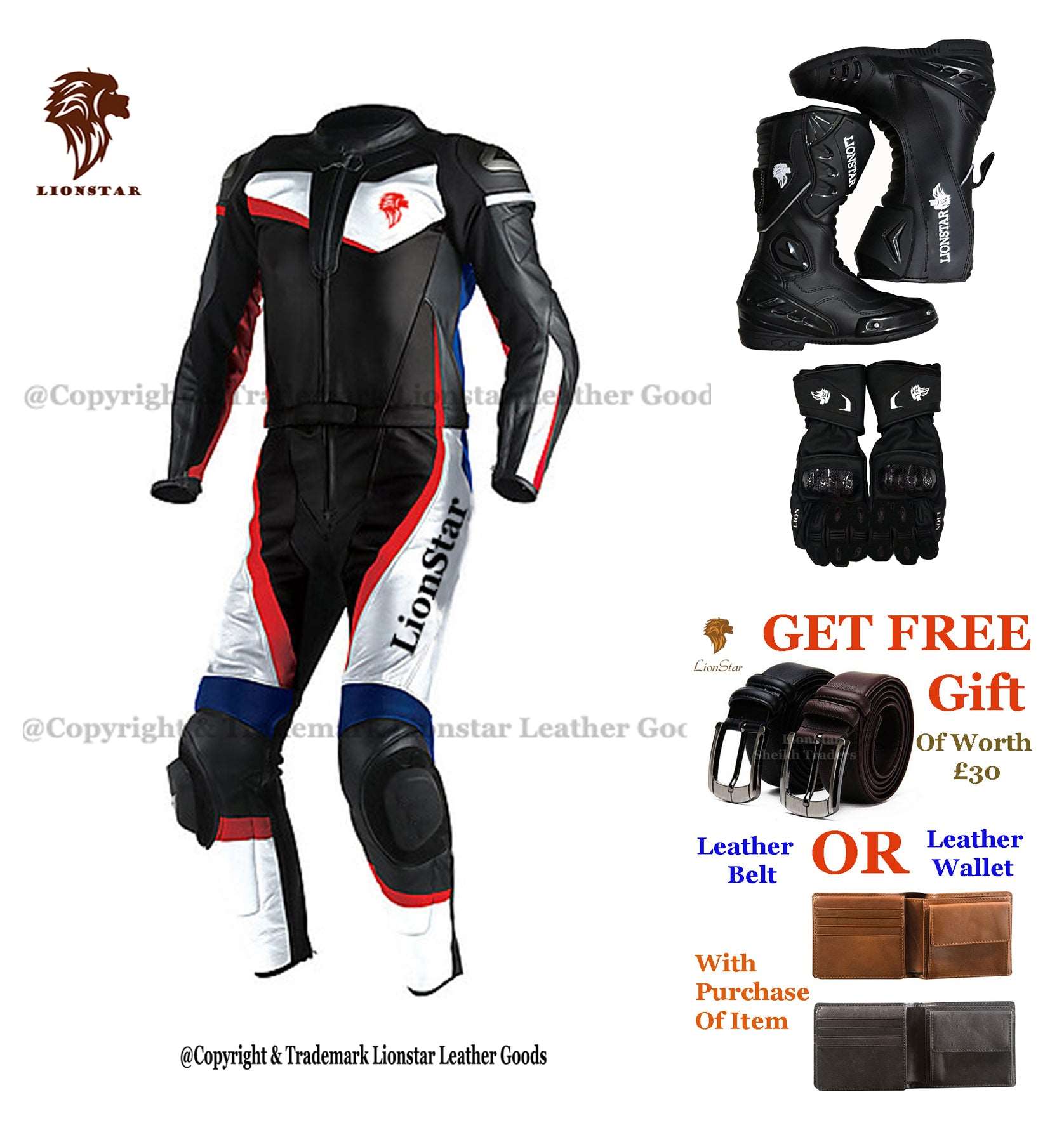 Silverton Premium Leather Motorcycle Racing Suit | Kids & Adult CE Armoured Leathers