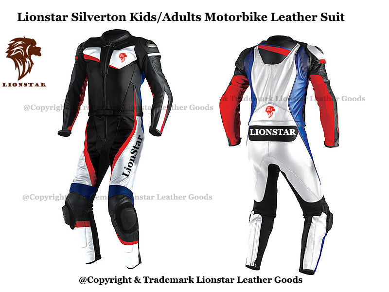 Silverton Premium Leather Motorcycle Racing Suit | Kids & Adult CE Armoured Leathers