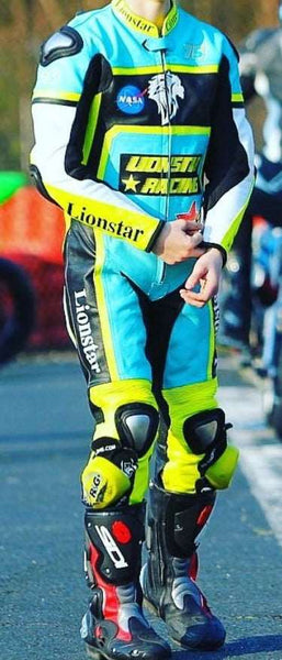 Lionstar Sky Kids & Adults Full Leather Racing Suit Set: CE Armor