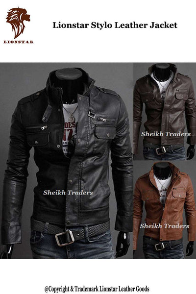 LionStar Stylo Men Real Leather Jacket (3 Colors Available)