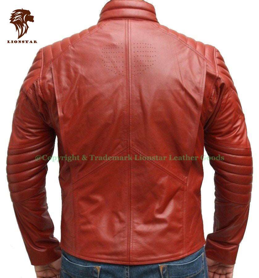 Men's Superman "S" Logo Sheepskin Biker Jacket (Red & Black Options)