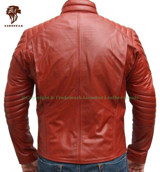 Men's Superman "S" Logo Sheepskin Biker Jacket (Red & Black Options)