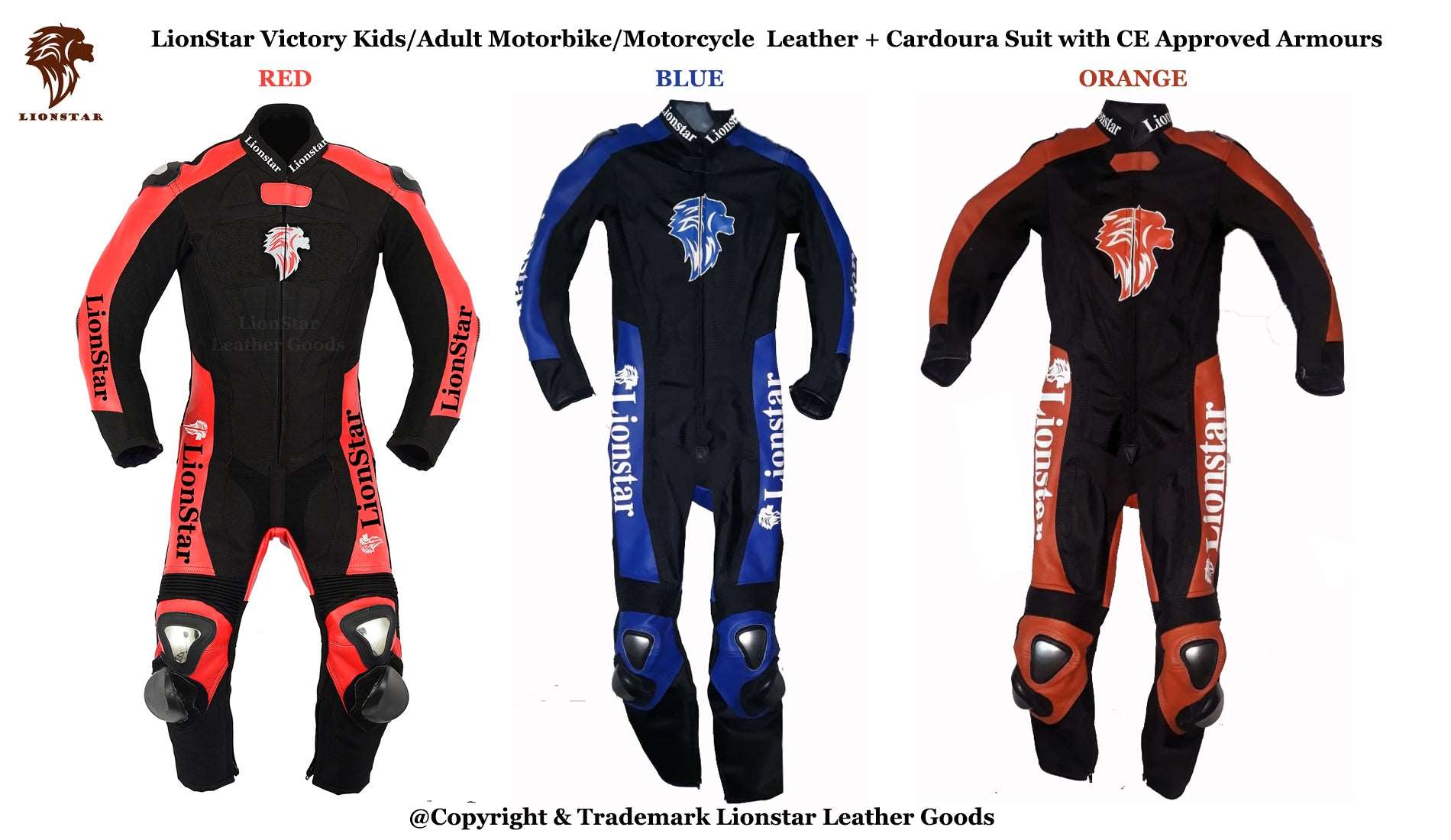 Lionstar Victory Kids & Adults Racing Suit Full Set: CE Armor & Speed Hump