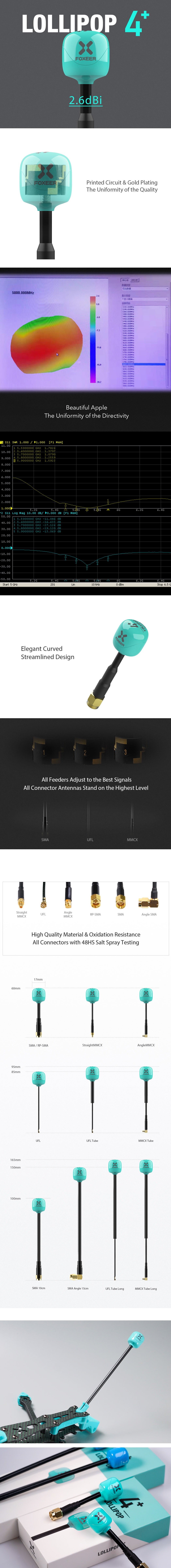 Foxeer Lollipop 4 Plus FPV Antenna (2pcs) 5.8G