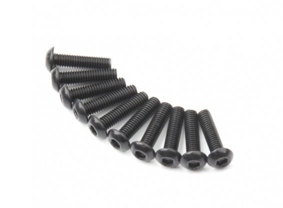 10x M3 Button Head Hex Screw Black (M3 x6, M3 x8, M3 x10, M3 x12, M3 x14, M3 x16, M3 x18)