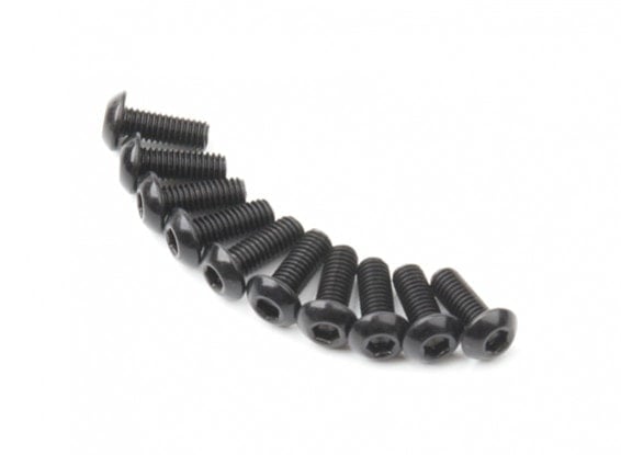 10x M3 Button Head Hex Screw Black (M3 x6, M3 x8, M3 x10, M3 x12, M3 x14, M3 x16, M3 x18)