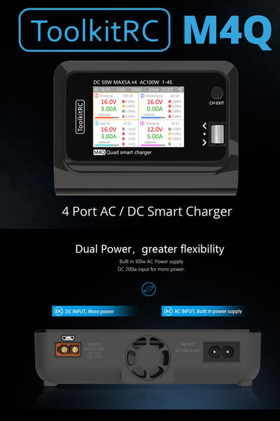 ToolkitRC M4Q 4x50W AC/DC Charger