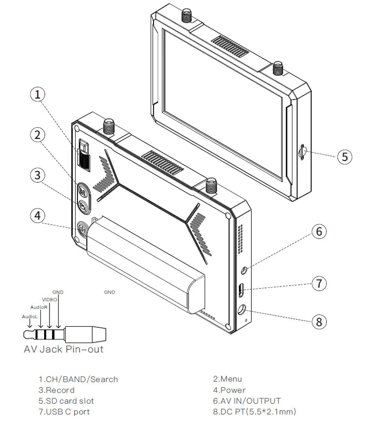Skyzone M5F FPV Monitor
