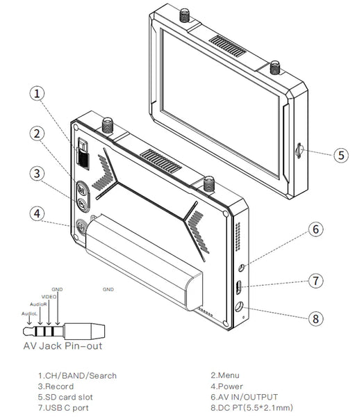 Skyzone M5F FPV Monitor