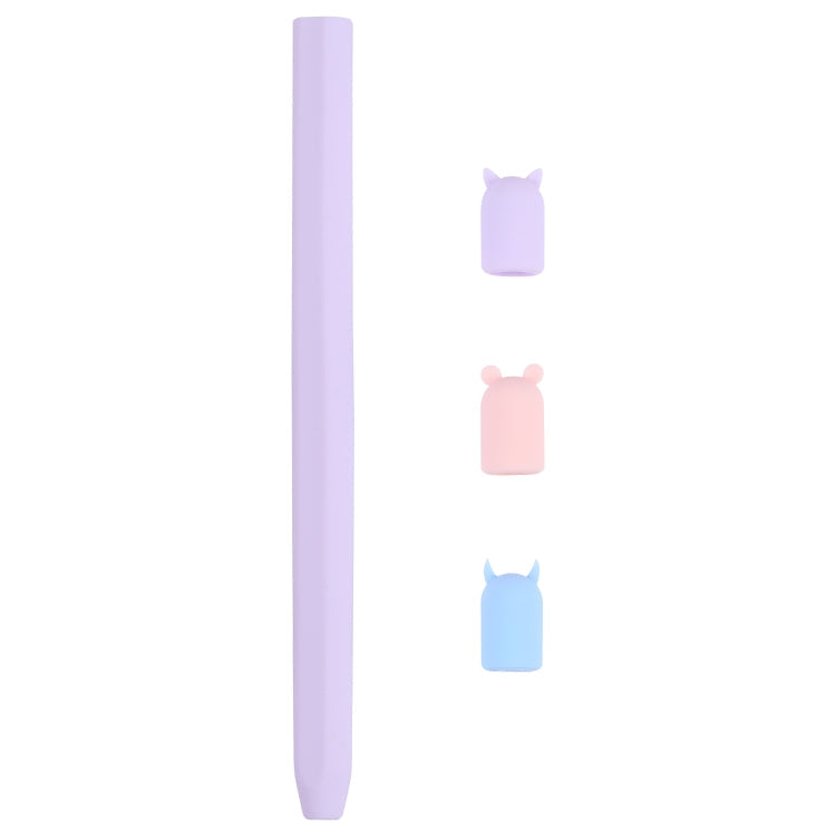 4 in 1 Stylus Pen Cartoon Animal Silicone Protective Case for Apple Pencil 2, For Apple Pencil 2