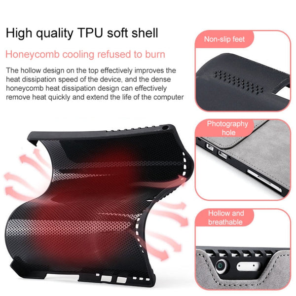 For Microsoft Surface Pro 7 / 7+ South African Sheepskin Magnetic Horizontal Flip Leather Case + Power Supply Bag with Pen Slot & Holder