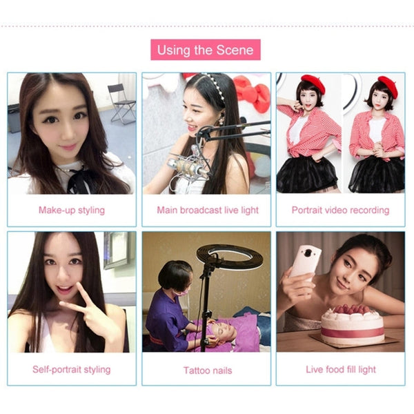 18 inch 55W Two-speed Dimmable Anchor Photography Self-timer LED Ring Fill-in Light with Tripod