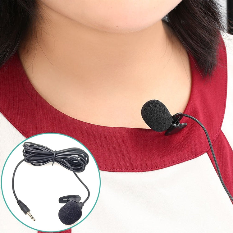 ZJ002MR Stereo 3.5mm Straight Plug Car Sun Visor Wireless Interpreter Tour Guide Megaphone Lavalier Wired Microphone, Length: 3m