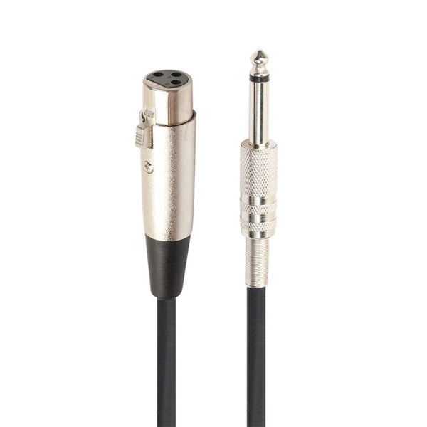 10m XLR 3-Pin Female to 1/4 inch (6.35mm) Mono Shielded Microphone Mic Cable, Length: 10m