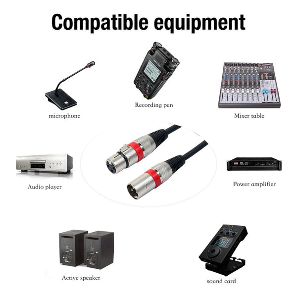 5m 3-Pin XLR Male to XLR Female MIC Shielded Cable Microphone Audio Cord, Length: 5m (Red)