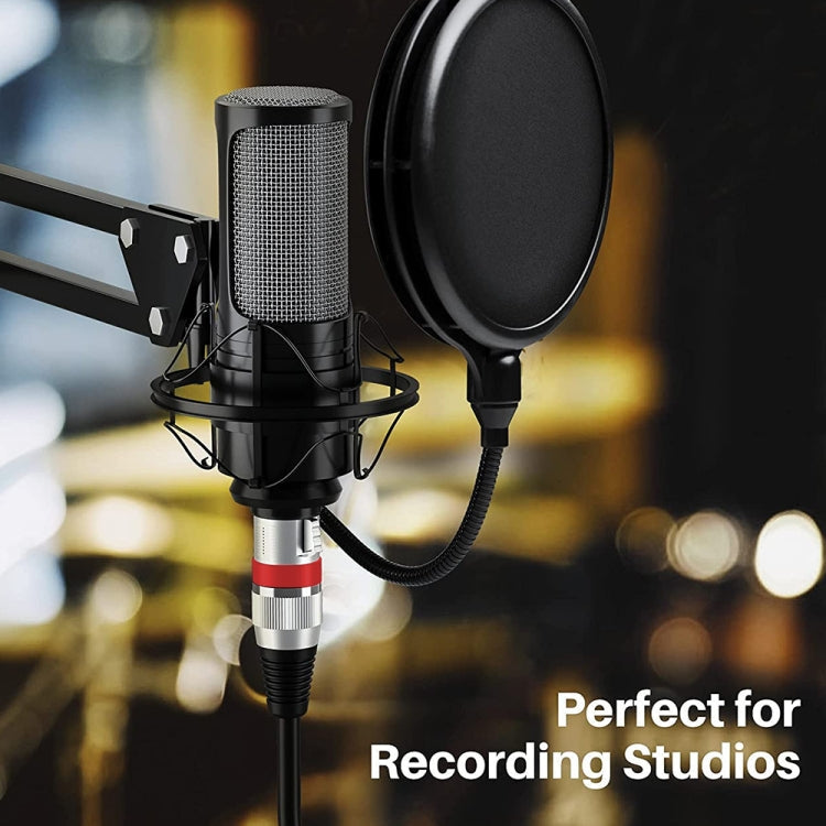 5m 3-Pin XLR Male to XLR Female MIC Shielded Cable Microphone Audio Cord, Length: 5m (Red)