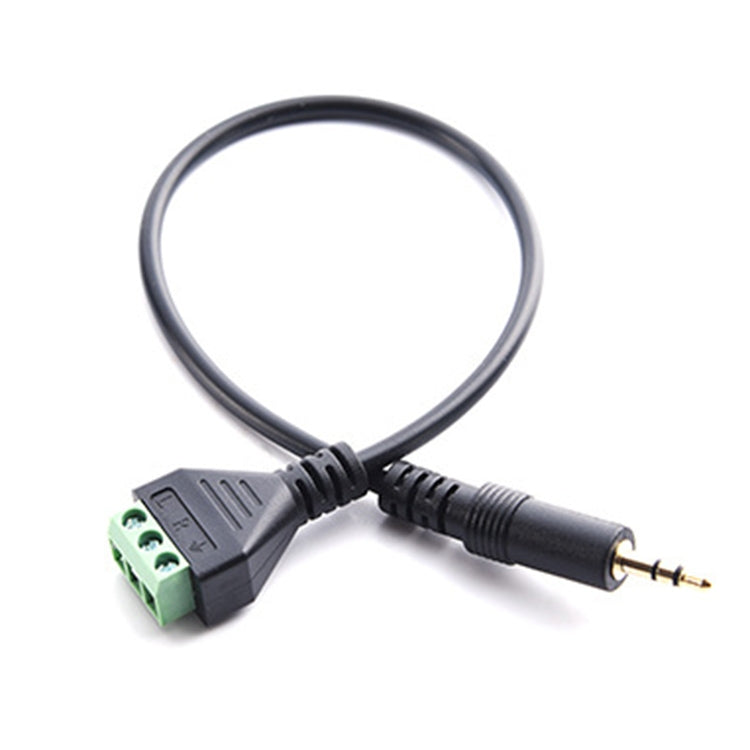 3.5mm 3 Pin Stereo Male to AV Screw Terminal Audio Jacks Terminal Male Lock Connector Cable, Length: 30cm, 3.5mm Male to 3 Pin