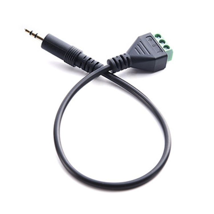 3.5mm 3 Pin Stereo Male to AV Screw Terminal Audio Jacks Terminal Male Lock Connector Cable, Length: 30cm, 3.5mm Male to 3 Pin