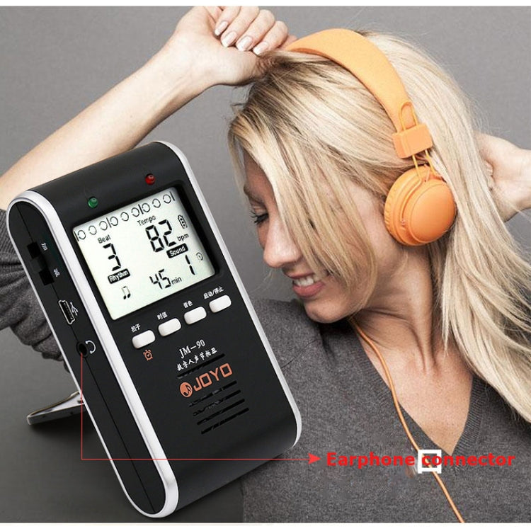 JOYO JM-90 Mini Portable Rechargeable Clip-on LED Indicator Electronic Digital Metronome Tone Generator Tuner for Guitar Violin Ukulele, JM-90 (Black), JM-90 (White)