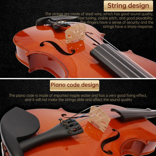 4/4 Full Size Acoustic Violin Handmade Solid Wood Violin